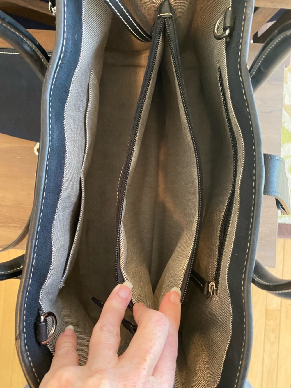 Dooney & Bourke Black Tote with Silver Hardware - Picture 8 of 14